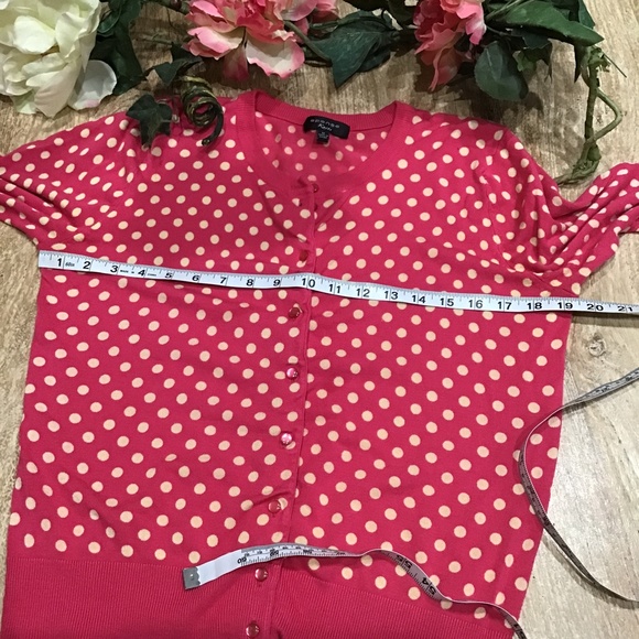 Spense Knits- Pink and Cream Polka Dot Sweater - Picture 7 of 12